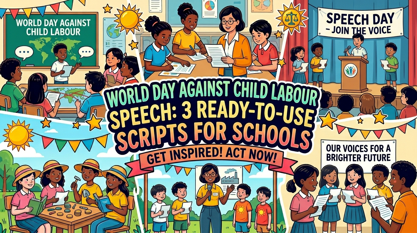 World Day Against Child Labour Speech: 3 Ready-to-Use Scripts for Schools