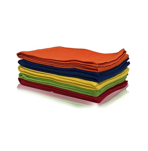 Superior Cotton Dish Cloths Set Of 5 For Kitchen Cleaning