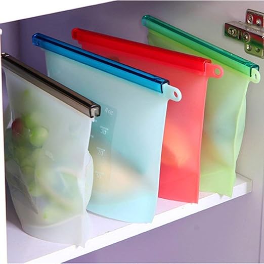 Silicone Food Storage Bags Reusable And Leakproof Airtight Freezer Safe