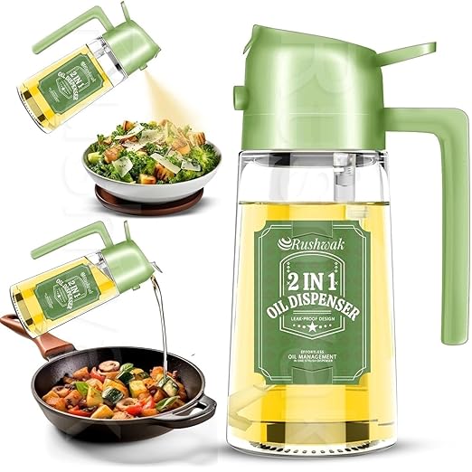 Oil Sprayer Bottle For Cooking And Pouring 2 In 1 Dispenser