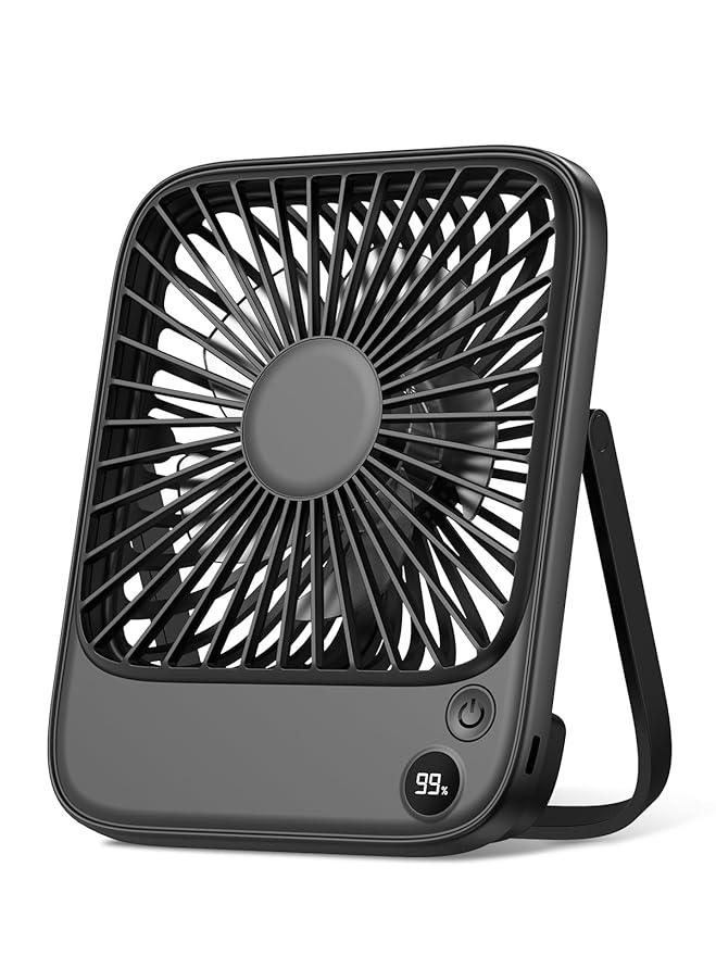 Mini Rechargeable Table Fan Portable Usb Desk Fan With 4 Speeds And 2000mah Battery